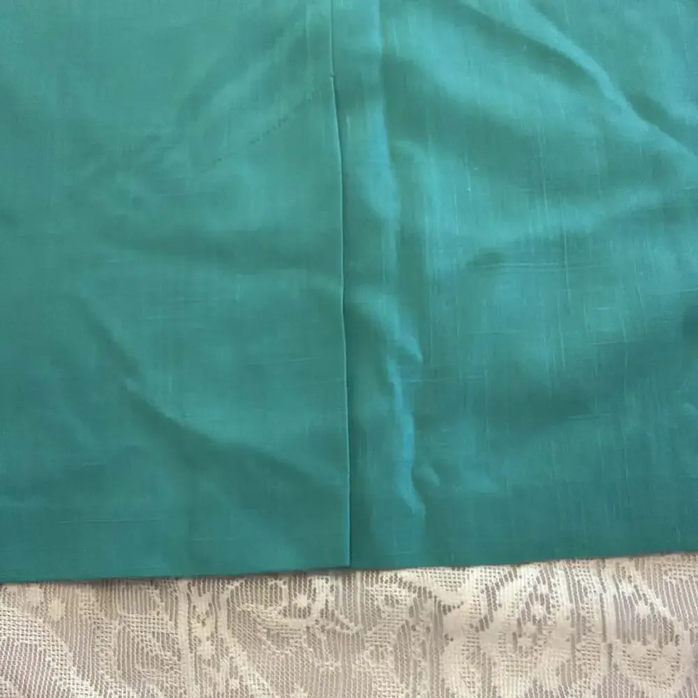 Vintage Tan Jay Green Knee Length Skirt Kick Pleat Garden Party Spring 14-26/28